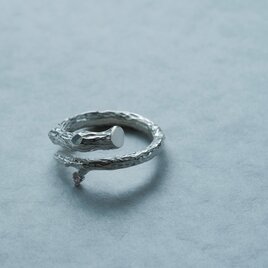 無骨な 古木に咲く花 メンズ ユニセックス リング シルバー925の画像