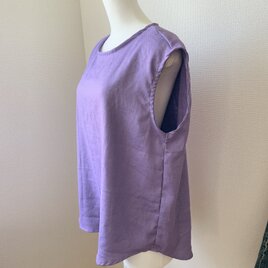 リネン後ろループボタンタンクトップの画像