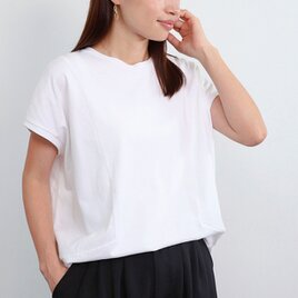 体のラインを拾わない ドルマンスリーブT　ホワイト　0517WHの画像
