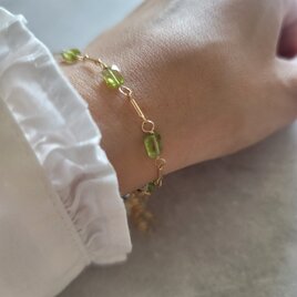 【14kgf 】ペリドット×グリーンアメジスト×プレシャスオパール＊初夏を感じるグリーン/天然石ブレスレット