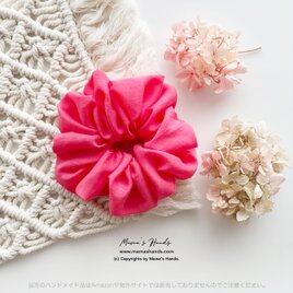 ⭐️数量限定⭐️ ふわふわ シフォン ピンク 大人可愛い  東炊き 綿 絹 シルク 薄手 ボリューム シュシュ ヘアゴムの画像