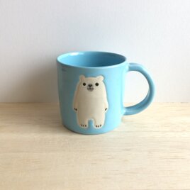 シロクマのマグ（ブルー）の画像