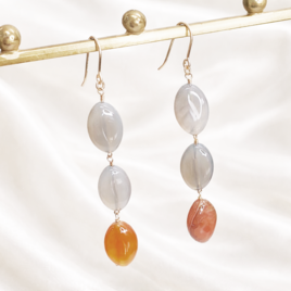 【イヤリング交換可能　ピアス】　アゲート