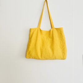 天日干しリネン肩掛けbag　レモンの画像
