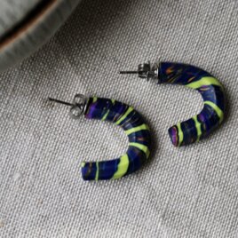 nijiピアス　navy kimidori gold purpleの画像