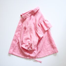 back frill wide shirt ( linen/red chambray )の画像