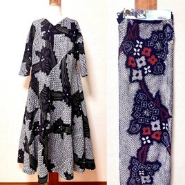 セミオーダー　有松絞り　浴衣リメイクワンピースの画像