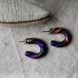 nijiピアス　navy purple gold orangeの画像
