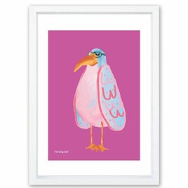 考える鳥　鳥　送料無料 　イラスト　A4〜A0　ポスター　アートポスター　アートsei検索新着順　3531の画像