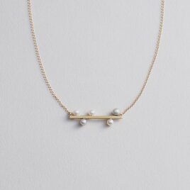 K18アコヤパールの一点ものバーネックレス