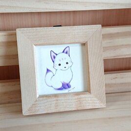 複製ミニイラスト「紫色の白狐ちゃん」の画像