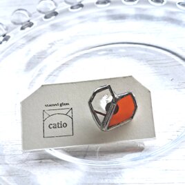 Heart petal earring/ orangeの画像