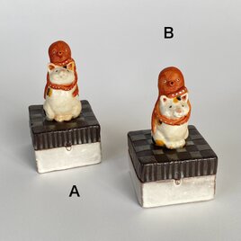 ★星さまオーダー★陶ハコ「ねこたこ」の画像