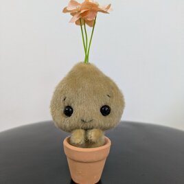 ミニチュアドール☆ぬいぐるみ☆ちょこんと植木鉢☆フラワーさん☆オレンジの画像