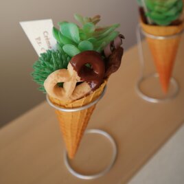 多肉植物のある風景 Ice Cream Arrangement ★フェイクグリーン