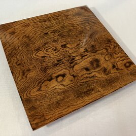 栗拭漆四方皿の画像