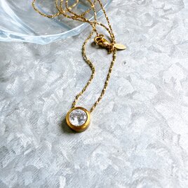 NA130-【 AVON 】エイボン・ヴィンテージネックレス Gold Tone Cubic Zirconiaの画像