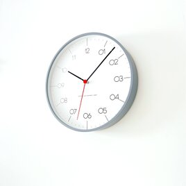 KATOMOKU plywood clock 24 グレー km-150GRRCS 電波時計 木製 曲げわっぱの画像