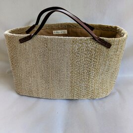 麻織地バッグ