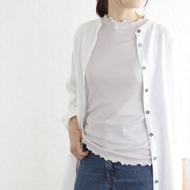 《新色》やさしい着心地。春夏の重ね着に便利なテレコリブトップス（ダスティラベンダー）TP14の画像