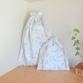 巾着2つセット（デコレクションズ・動物かくれんぼ）の画像
