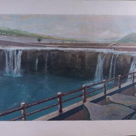 アクリル「原尻の滝」