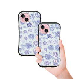 グリップケース iPhoneケース【スィートブルーローズⅡ】（名入れ可）の画像