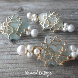 Seaglass and Coral reef 人魚の髪飾り☆バレッタの画像