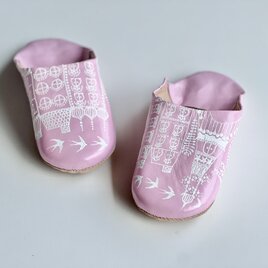 数量限定！バブーシュ（革スリッパ）SAKURA　ピンクの画像