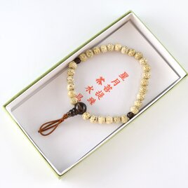 6.5mm 星月菩提樹 茶水晶 共仕立 腕輪　ブレスレット　数珠　天然石　京都  UDA1の画像