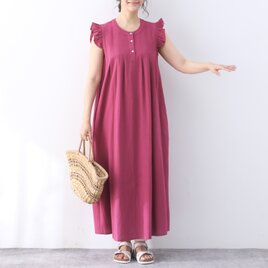 26色展開 コットン　ノースリーブ　タック　ロングワンピース ♪オーダーサイズ可の画像