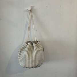 リネンストライプの巾着袋(BA-118)の画像