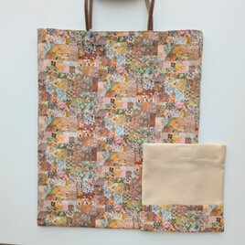 トート（L）収納袋あり リバティプリント(Archive Patchwork A)の画像