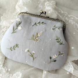 アンティーク*手刺繍*ホワイトワーク*レース*巾着バッグ | iichi
