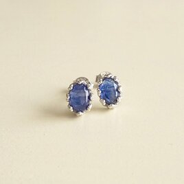 サファイア一粒ピアス(SV925/RH)の画像