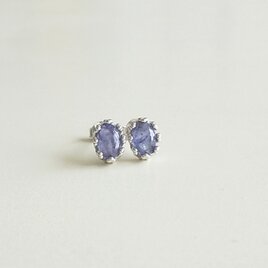 タンザナイト一粒ピアス(SV925/RH)の画像