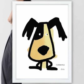 どや顔　犬　送料無料 　イラスト　A4〜A0　ポスター　アートポスター　アートsei検索新着順　3540の画像