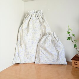 巾着2つセット（デコレクションズ・小鳥）の画像