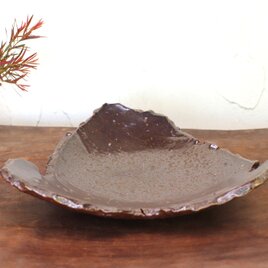 備前焼 ちぎり皿(幅約21cm)　sr8-035の画像
