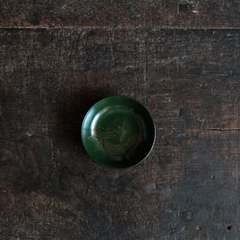 緑で素敵◆巾着の絵。時代物　漆芸蒔絵小皿　漆器　骨董/antiques 古民家 菓子皿　大正時代の画像