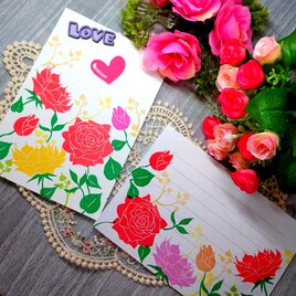 消しゴムはんこ「バラ・薔薇・ばら⑥」9個の画像