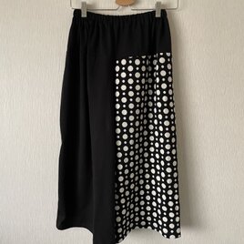 ドット大小ランダム切替サルエルパンツ　黒白Ｆの画像