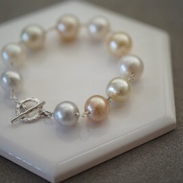 【drop】silver925 イエロー南洋バロックブレスレットの画像