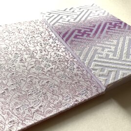 『花綾結文』　金襴織物御朱印帳　B6大判サイズ　生命力　繁栄　永遠　続く幸福と平和　紫　御朱印帳　御城印帳　桐生織物の画像
