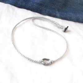 Pewter Ring Short Necklace -silver gray-の画像