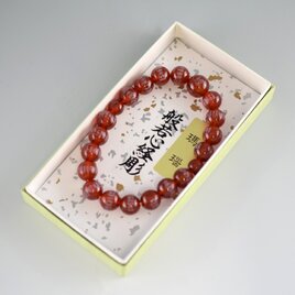 腕輪 赤瑪瑙/レッドアゲート　般若心経彫入り　10mm　ブレスレット　数珠　念珠　京都      UDA111-10の画像
