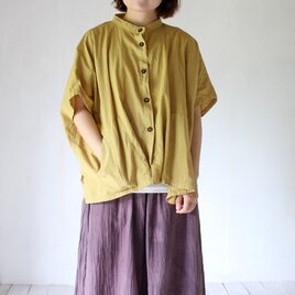 square pocket shirt / 柑子色 / 楊梅染め