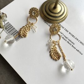 チェコガラス の ２way チタン ピアス
