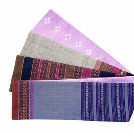 組合せコットンと薄紫タイシルクの半幅帯　HAN1635の画像