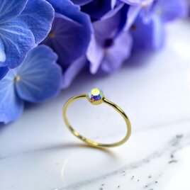 【Ring】闇を払い夜明けを告げるAurora Ring - オーロラの輝きを指先に　10号&13号金具の色が選べますの画像